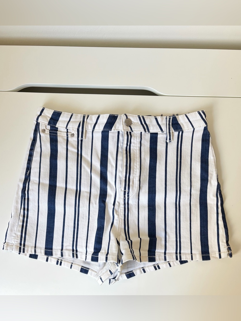 Urban Outfitters BDG white and blue striped high waisted shorts women’s size 32